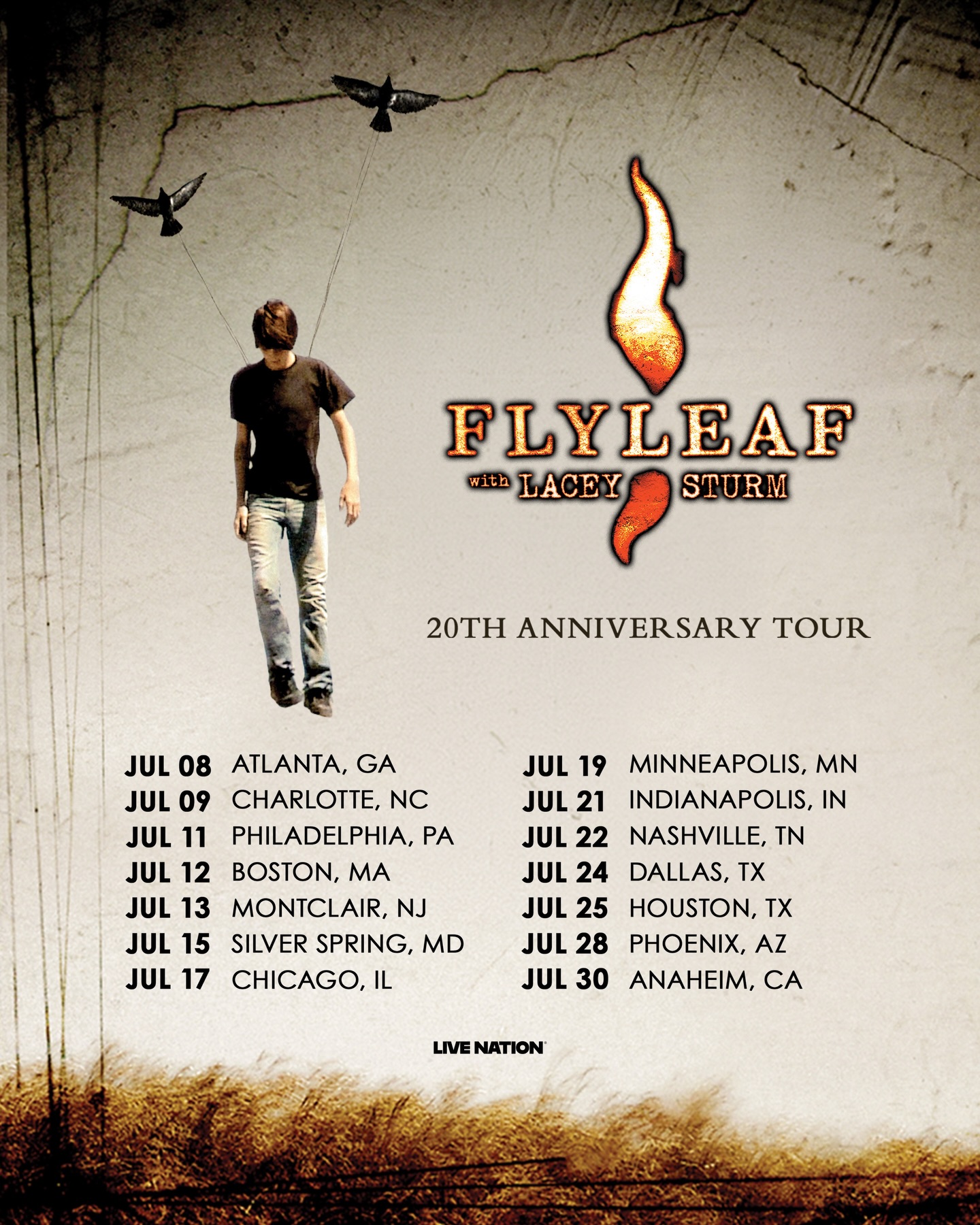 Lacey Sturm 20th Anniversary Tour Poster 2026